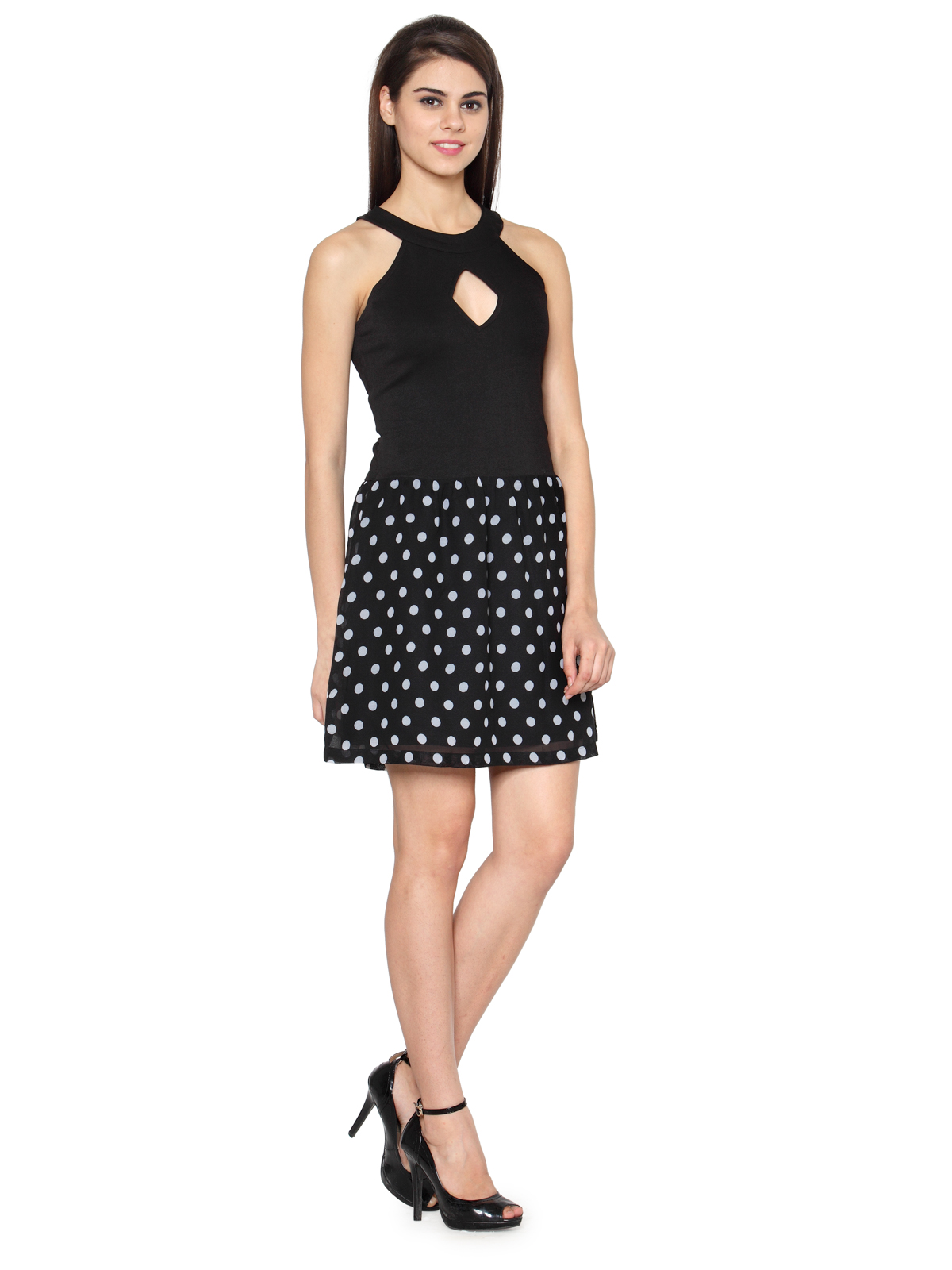 POLKA DOTS CHOKER MINI DRESS